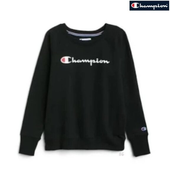 CHAMPION PowerBlend Fleece Logo Sweatshirt - Women's Plus Size 1X - Black - NWT - Picture 13 of 13
